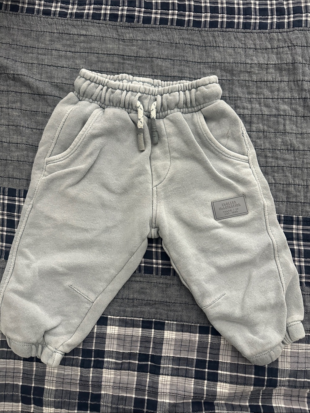 Zara Light Blue Kids Cozy Fleece Jogger Pants